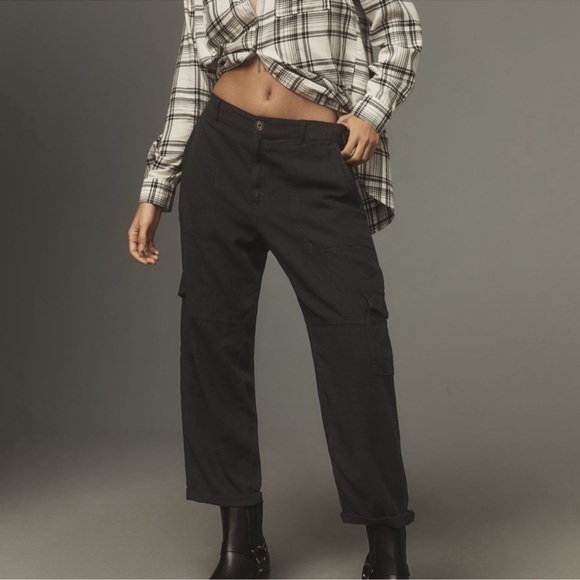 NWT! Anthropologie Pilcro Slim Linen Beach Cargo Pants - Size XS 🟥 - Picture 2 of 7